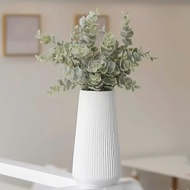 Straight striped plastic flower vase C531-1,2,3 imitation ceramic Nordic style desk decor.. .... .,.
