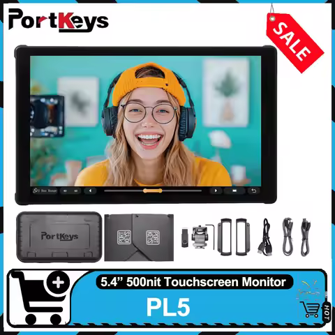 PORTKEYS PL5 5.4" 4K HDMI/USB Monitor for Live Streaming 500nits Build-in Silent Cooling Fan Profess