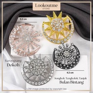 Dokoh Songkok Tanjak Tengkolok 1Pc Single Bulan Bintang Kerongsang Traditional Nikah Tunang Dokoh Ke