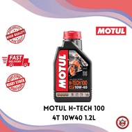 Motul 10W40 H-Tech 100 4T 10W-40 Motorcycle Engine Oil (1.2L) Ready Stock 100% Original Minyak Hitam