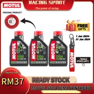 MOTUL 5100 SEMI SYNTHETIC 10W40 15W50 10W50 MINYAK HITAM ENGINE MOTOSIKAL MOTORCYCLE 1L FREE KEY CHA