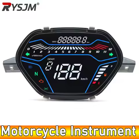 AD Digital Motorcycle Speedometer 199Km/h LED Dashboard RPM Tachometer Temp Fuel Gauge for Honda EX5