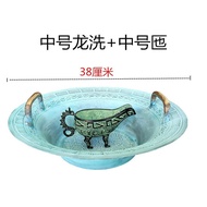 OQ5M Antique Bronzeware Fish Washing Dragon Washing Basin Wo Toiletry Hand Washing Gift Scoop Water 