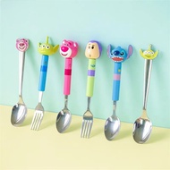玩具總動員大頭公仔不銹鋼餐具-匙羹,叉子 (Toy story/Fork/Spoon /Stainless steel/Lotso/Stitch/Alien/Buzz Lightyear/勞蘇/草莓熊