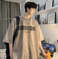 ONE - 水洗做舊T恤（水洗卡其M-5XL）（下單后聯繫客服確認發貨尺碼）#F326001473