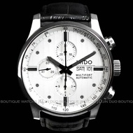 金鐸精品~W898 MIDO美度Multifort先鋒系列銀白色日內瓦波紋面盤44mm自動上鍊計時男錶