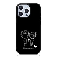 Case iphone 17 16 15 14 13 12 11 Mini Plus Pro Max TPU Rubber Custom Soft Be With Me Black Wallpaper