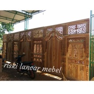 gebyok pelaminan manten set pengantin dekorasi