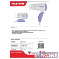 Maspion MHD104WP Hair Dryer 400W Alat Pengering Rambut Blower 1m ORI