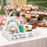 Paper Plate Holders for Kitchen Counter Disposable Coffee Cup Dispenser Lid Holder Plate Organizer B