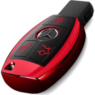 Intermerge for Mercedes Benz Key Fob Cover, Premium Soft TPU Key Case Cover Compatible with Mercedes