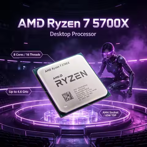 AMD Ryzen 7 5700X CPU 8C 16T 32MB L3 Unlocked AM4 for Live Streaming and Recording