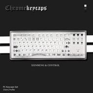 Chrome Hearts Keycaps 87 Keys Cherry Profile PC Wooting Aula F75 Mechanical Keycap Black & White Lig