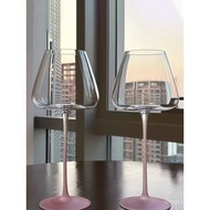 Pink Bordeaux Bordeaux Gradient Wine Glass Household Glass Goblet Goblet Luxury Crystal Light Glass 