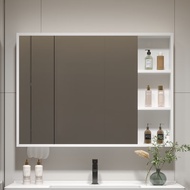 Songju Smart Bathroom Mirror Cabinet Wall-Mounted Bathroom Mirror Storage Rack Paper Extraction Hole Mirror Box Separate Storage Cabinet All-in-One Cabinet