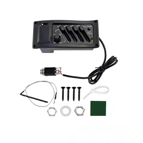 1pc 7545R Acoustic Guitar Pickup with 4 Band EQ Preamp for Electric Acoustic Guitar Musical Instrume