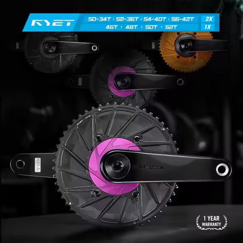RYET Aero Road Bike Chainring 50-34T 52-36T 54-40T 56-42T Compatible with 1x& 2x11/12 Speed For Road