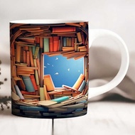 B o k s L v e r Library Ceramic Coffee Mug h l f Rack Mini Tea Water R a d