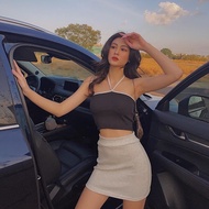 Super stretchy beige skirt