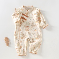 Baby Jumpsuit Chinese Style Autumn Pure Cotton Boneless~May Baby Romper Jumpsuit Class A Four Season
