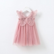 Summer Newborn Baby Girls Sleeveless Tulle Dresses For Party Birthday Butterfly Toddler Girl Clothes Kids Princess Dress 1-5 Yrs