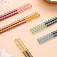 ROLY 5 Pairs Chopsticks, Non-Slip 9.5 Inch/24cm Chopsticks Reusable, Easy To Use Plastic Durable Mul