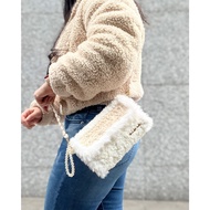 Posture Office-Furry White Pearl Milk Pillow Bag Shoulder/Furry Bag/Woven