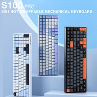 AULA S100 S100PRO Mechanical Keyboard 99 Key Mixed Light PBT Keycaps Ultra-low Latency Office Keyboa