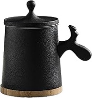 CAPIJIONG 300ml/10.14oz Ceramic office tea Mug microwave oven can be used to filter tea cups with a 