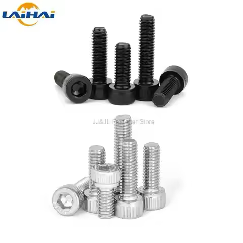 10pcs M3 M4 M5 M6 M8 304 A2 Stainless Steel Black grade 12.9 steel DIN912 Hexagon Hex Socket Head Ca