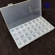 GIOVANNI Medicine Organizer, Portable Clear 32 Grid Pill Organizer Box, Safe To Use Lightweight Plastic Moisture Proof One Month Pill Cases Holds Vitamins