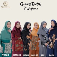 batik gamis kombinasi polos by Riyani