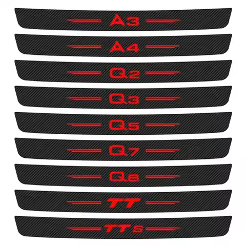 1PC Car Trunk Sill Bumper Stickers Door Anti-Scratches Strip Decals for Audi A3 8P 8V A4 A6 Q2 Q3 Q5