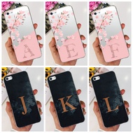 For iPhone 5 5s SE 2016 Case Fashion Flower Fog Initial Letter Soft Silicone TPU Cover For iPhone5 i