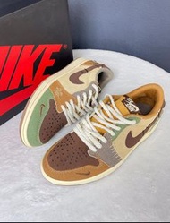 🎉全新有盒Zion Williamson x Jordan Air Jordan 1 retro low og"voodoo"巫毒娃娃 低幫復古籃球鞋 男女同款 棕色