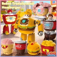 Hamburger Transformation Robot DIY Birthday Polimorfik Robot Toy