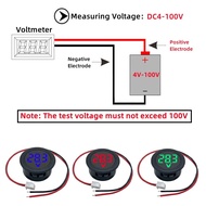 HODRDS. DC5-100V Digital Display Round 2-wire Voltmeter DC Digital Car Current Meter