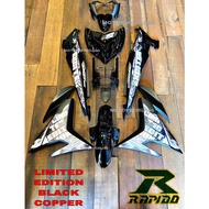 RAPIDO COVER SET Y15ZR V1 V2 EXCITER LIMITED EDITION BLACK COPPER MX-KING STICKER TANAM Y15 YSUKU COVERSET