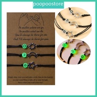 poo Moon Sun Star Luminous Bead Bracelet Relationship Woven Bracelets Adjustable Friendship Jewelry 
