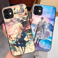 Violet Evergarden 02 Glass Phone Case For iPhone 17 Air 16 Pro Max 16e 15 Pro Max 14 13 12 11
