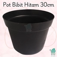 BUNTON Glossy Black Seedling Pot 30cm Premium Durable, Sturdy Seedling Container and Available in 4 