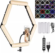 Foldable Splicing 6-Panel LED RGB Video Light 3000K-6500K Dimmable Photography Fill Light Set with C