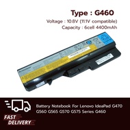 (ส่งฟรี ประกัน 1 ปี) แบตเตอรี่ โน๊ตบุ๊ค Compatible with Lenovo IdeaPad G460 G465 G470 G475 G560 G565
