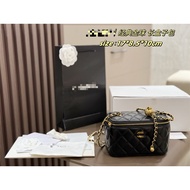 CHN277 Diamond Check Classic Golden Ball Long Box Bag