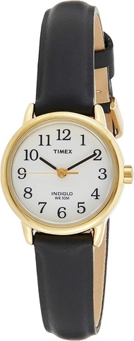 Timex Women's T20433 "Easy Reader" Gold-Tone and Black Leather Watch