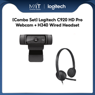 [Combo Set] Logitech C920 HD Pro Webcam + H340 Wired Headset
