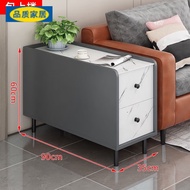 HY-JD Eco Ikea Stone Plate Sofa Side Table Small Coffee Table Side Cabinet Living Room Home Sofa Side Table Bedroom Beds