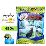Emas 10 Tiong Mas Bird Feed 450g (3 in 1) - Bird Food Makanan Burung Tiong Mas / Thrush Bird / Mynah