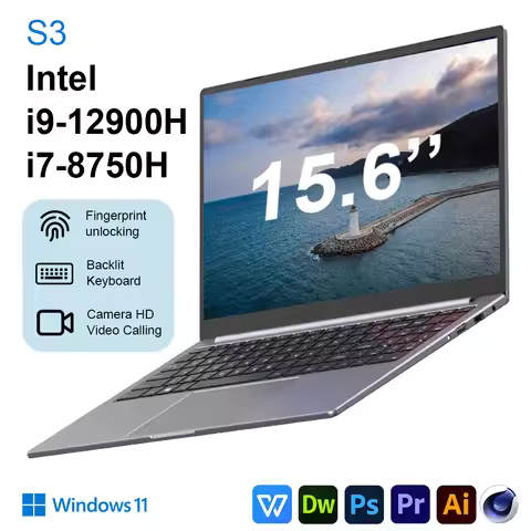 S3 NEW Ultrabook Computer 15.6 Inch Intel Core i9-12900H/i7-8750H Por Laptop 2*DDR4 2*M.2 SSD Window