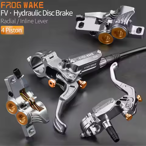 Frog Wake FV-4 mountain bike Hydraulic Disc Brake Kit 4 Piston Front Rear Brake Inline or Radial Lev